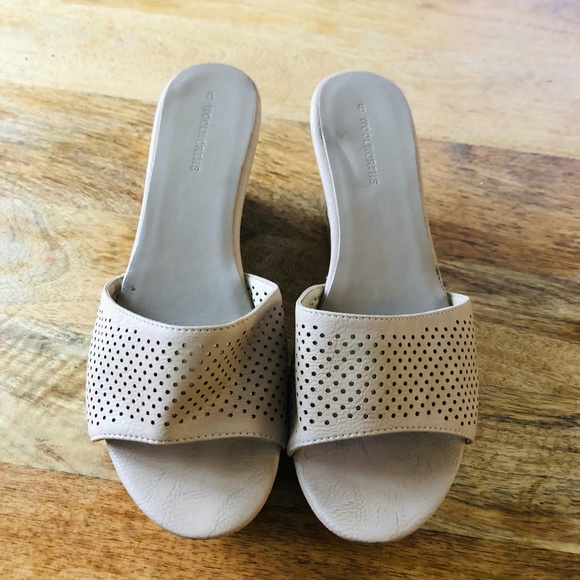 Woolworths Shoes Woolworths Cork High Heel Mule Sandal Wedges Sz 9